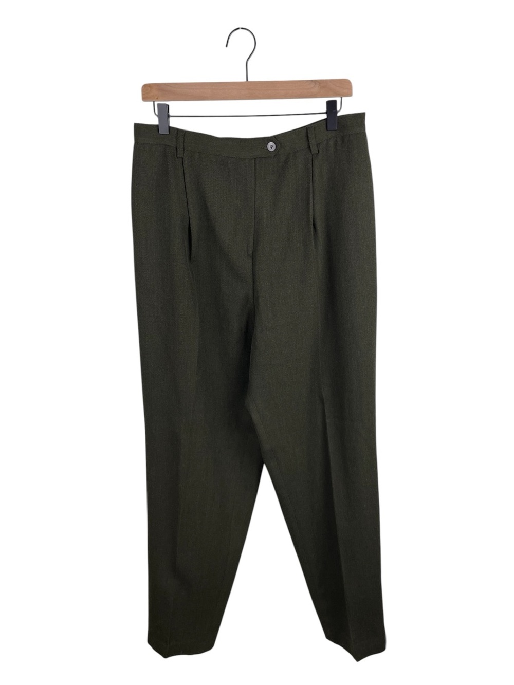 Vintage 90s Andrea Viccaro Women's Pleated Wool Trousers Size 16 Dark Academia